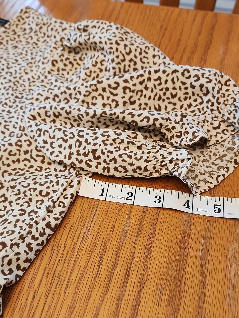 Women’s Cream And Brown Leopard Print Tiered Dress - Picture 9 of 12
